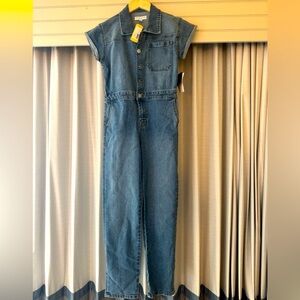 Denim Jumpsuit- girls, large celebrity pink boilersuit